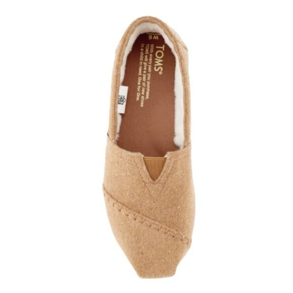 TOMS NIB Womens Seasonal Classic Wool/Faux Shearling Lined Slip On Toffee Size 7 - Picture 2 of 11